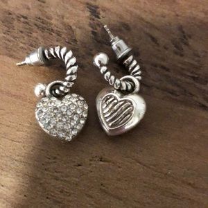 Brighton small hoop silver sparkly earrings